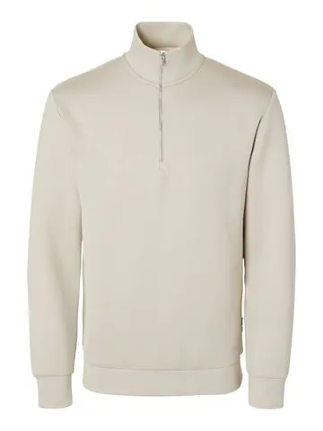 SELECTED SLHEMANUEL SOFT ZIP HIGH NECK SWEAT 