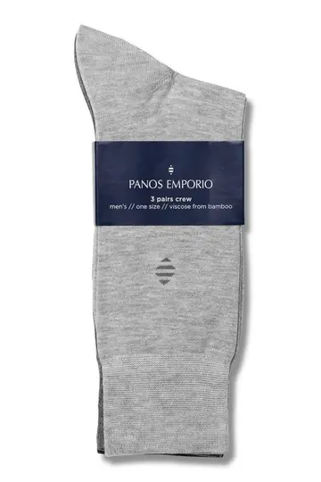 PANOS PE 3PK DANIEL BAMBOO CREW Grå