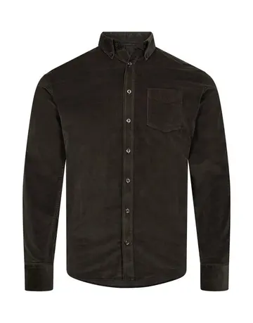 Garant Cordoroy shirt l/s regular Mørkgrøn