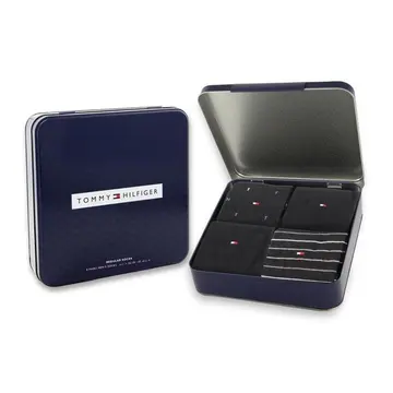 Tommy Hilfiger TH MEN SOCK 4P TIN GIFTBOX Sort