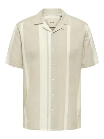 Only & Sons ONSCAIDEN LIFE STRIPE LINEN RESORT Grå