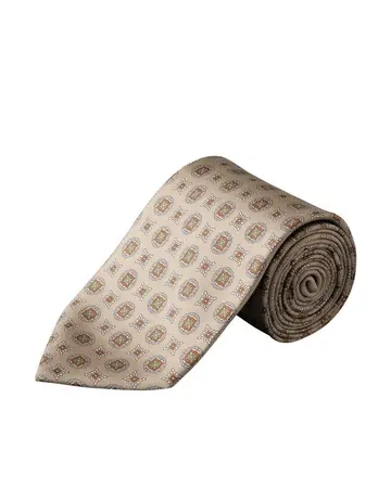 ETON Medallion Printed Silk Tie 