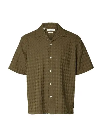 SELECTED SLHRLXMONTY TEXTURE SS SHIRT Brun