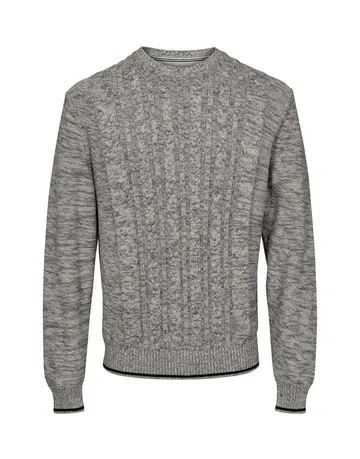 Black Blue O-neck regular knit 