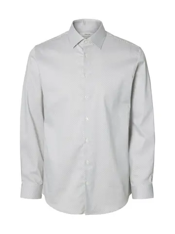 SELECTED SLHSLIM-PERFORMANCE SHIRT LS AOP NO Hvid