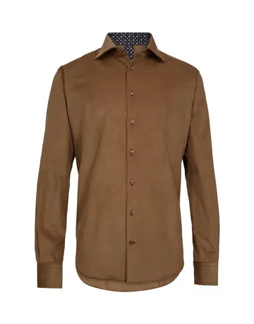 Garant Signatur Mens shirt l/s modern fit Brun