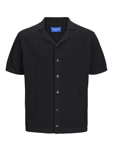 Jack & Jones JORVALENCIA STRUCTURE KNIT SS POLO Sort