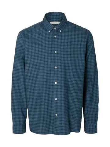 SELECTED SLMCOLE-JAY REG MELANGE LS SHIRT NO Blå