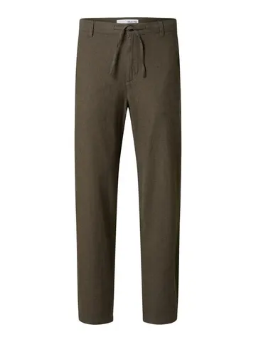 SELECTED SLH172-SLIMTAPE BRODY LINEN PANT NO Grøn