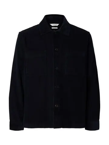 SELECTED SLHREGTATE CORD OVERSHIRT Blå