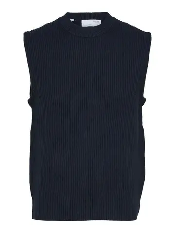 SELECTED SLHJOEN KNIT WAISTCOAT W Blå