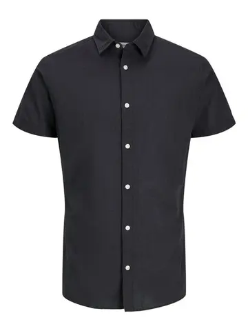 Jack & Jones JJEBREEZE LINEN BLEND SHIRT SS SN Sort