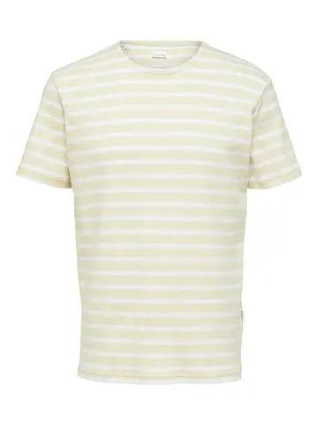 SELECTED SLHBRIAC STRIPE SS O-NECK TEE NOOS Hvid