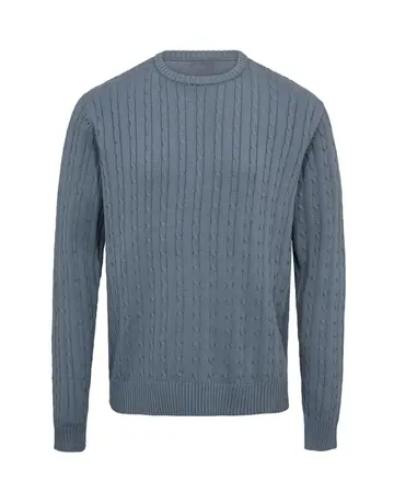 Black Blue Cable o-neck knit regular fit 