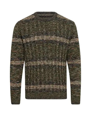 Garant O-neck twist cable modern fit Mørkgrøn