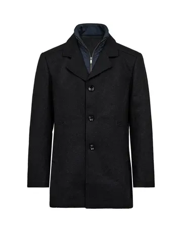 Gino Marcello Mens wool coat modern fit 