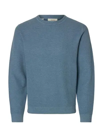 SELECTED SLHROSS LS KNIT STRUCTURE CREW NECK 