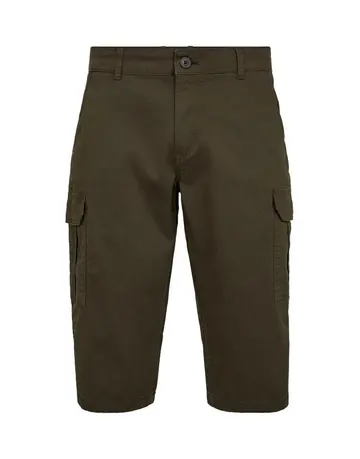 SALT stretch twill cargo capri Mørkgrøn