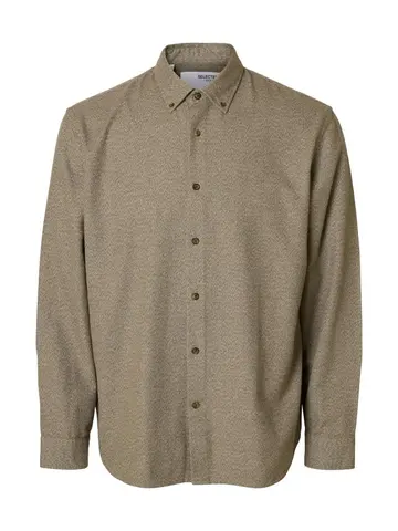 SELECTED SLHREGNOAH MIX BDWN LS SHIRT CAMP Grå