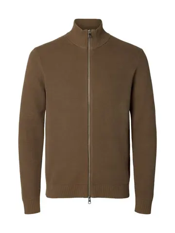 SELECTED SLHDANE LS KNIT STRUCTURE FULL ZIP 