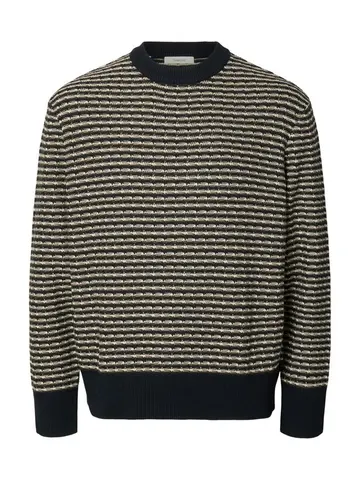 SELECTED SLMDARRELL LS STRUCTURE CREW NECK Blå