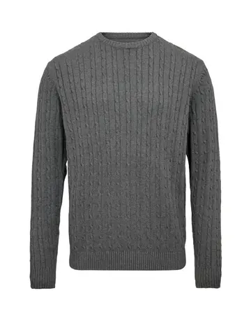 Black Blue Cable o-neck knit regular fit 