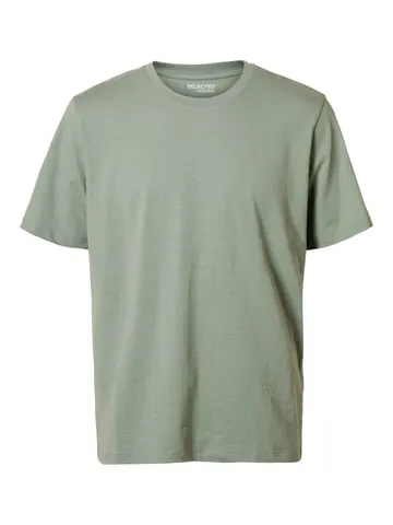 SELECTED SLHASPEN SLUB SS O-NECK TEE NOOS Grøn