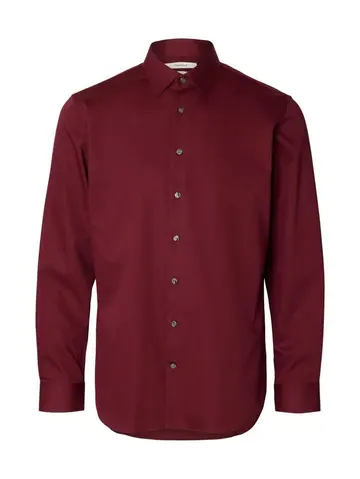 SELECTED SLHSLIM-PERFORMANCE SHIRT LS NOOS Rød