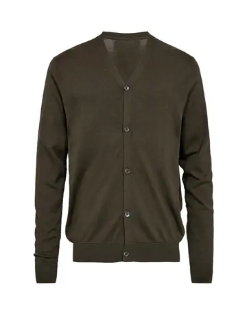 Garant Signatur Mens modern fit cardigan Mørkgrøn