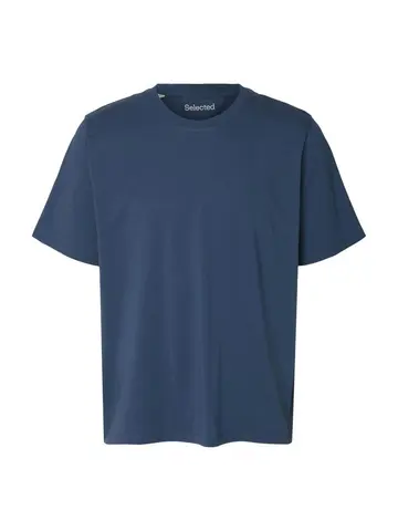 SELECTED SLHASPEN SS O-NECK TEE W NOOS Blå