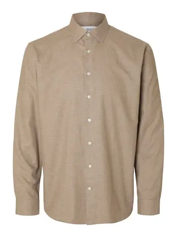 SELECTED SLHREG-LEO HEATHER SHIRT LS NOOS Hvid