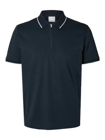 SELECTED SLHFIGO ZIP SS POLO B 