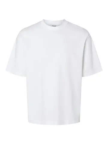 SELECTED SLHLOOSEOSCAR SS O-NECK TEE NOOS Hvid