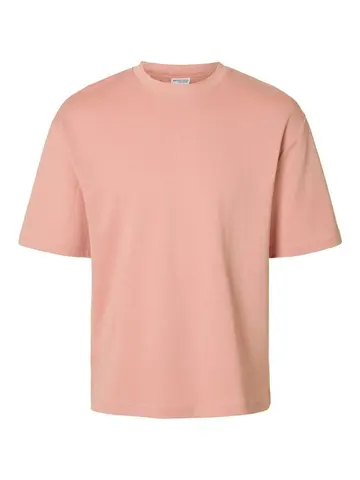 SELECTED SLHLOOSEOSCAR SS O-NECK TEE NOOS Lysrød