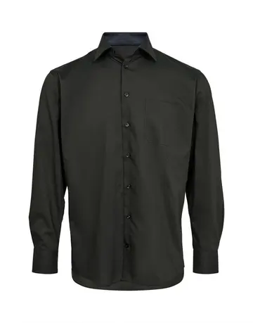 Black Blue l/s shirt regular fitting 