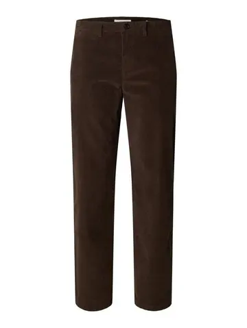 SELECTED SLH196-STRAIGHT MILES CORD PANTS W Brun