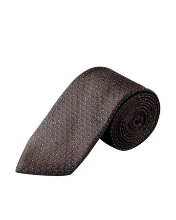 ETON Geometric Woven Silk Tie 