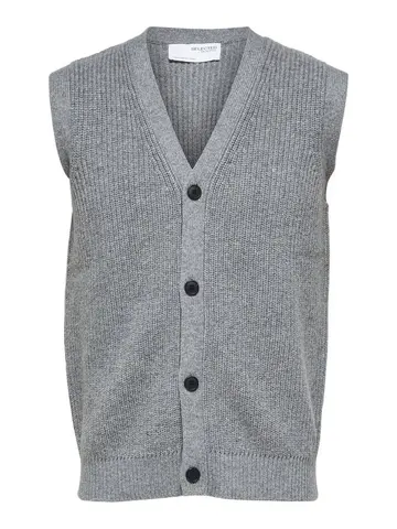 SELECTED SLHUTAH KNIT VEST B Grå