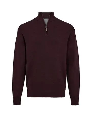 Thomas Regency Reg fit structure half zip Rød