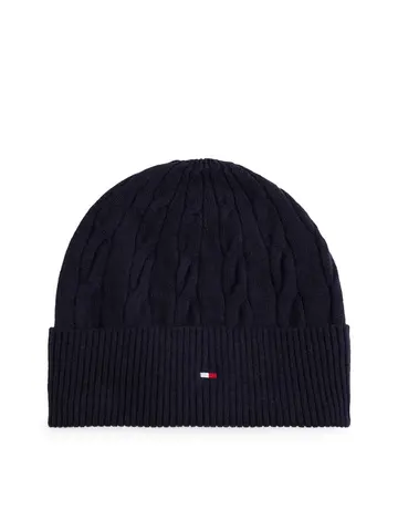 Tommy Hilfiger TH FLAG CABLE KNIT BEANIE Blå