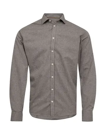 Garant Shirt l/s modern fit lysbrun