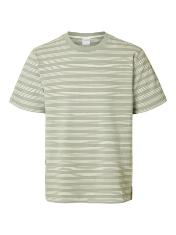 SELECTED SLHELI SEERSUCKER SS O-NECK TEE Grøn
