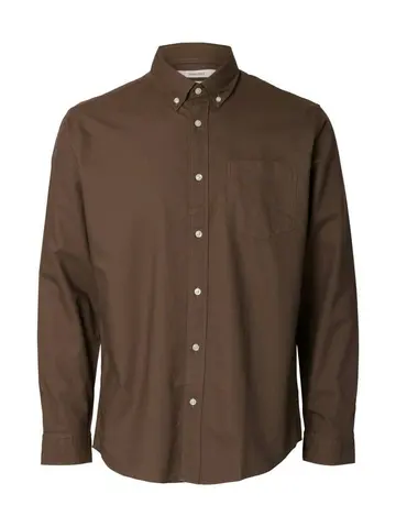 SELECTED SLHREGRICK-OX FLEX SHIRT LS S Grå