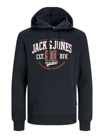 Jack & Jones JJELOGO SWEAT HOOD 2 COL 25/26 NOOS Blå