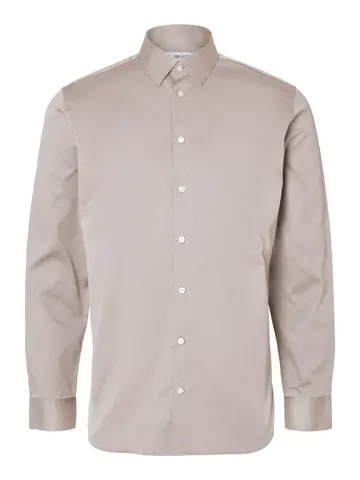 SELECTED SLHSLIMETHAN SHIRT LS CLASSIC B NOO Grå