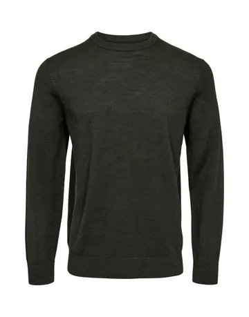 Garant Reg fit o-neck merino Mørkgrøn