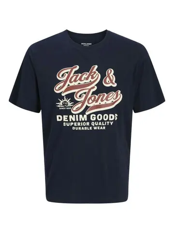 Jack & Jones JJELOGO TEE SS O-NECK 2 COL AW25 SN Blå