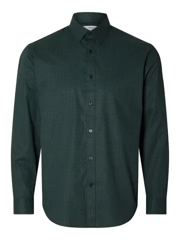 SELECTED SLHREGSOHO-AOP MIX SHIRT LS B Grå
